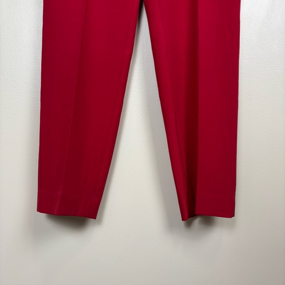 Black Label Evan Picone Pants Womens 8 Red Straight Leg Trousers Office Career - Picture 3 of 9